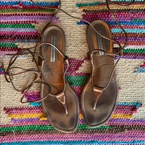 Manolo Blahnik gladiator lace up sandals